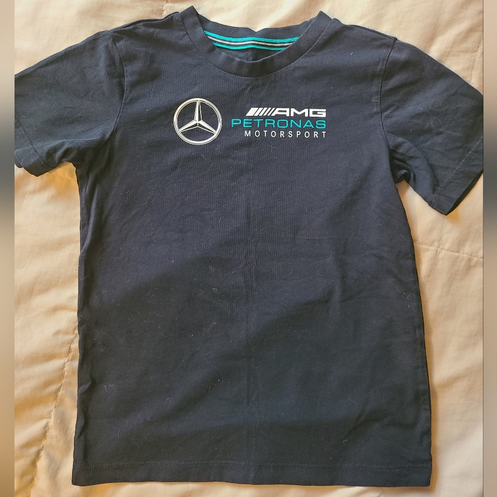 Patronas AMG Kids Black T-Shirt, Euro Size 140, US Size 8